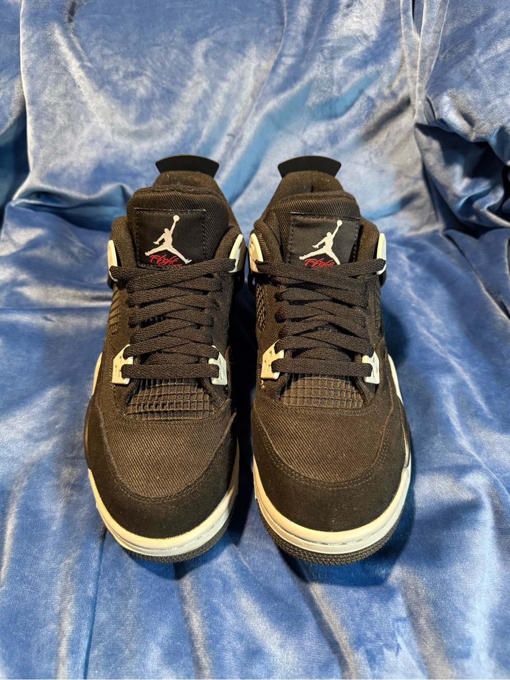 Jordan 4 Black Canvas Youth 6.5